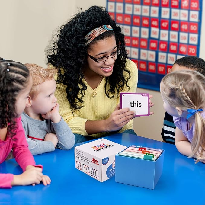 Torlam 520 Sight Words Flash Cards Kindergarten Homeschool Supplies with Card Folders & Rings - High Frequency Site Word for Pre-k Kindergarten 1st 2nd 3rd Grade