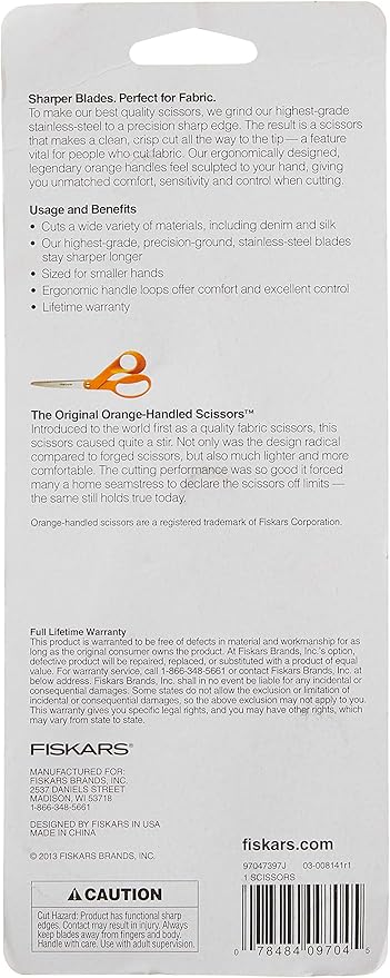 Fiskars 97047397J Beginner Sewing Scissors, 7-Inches