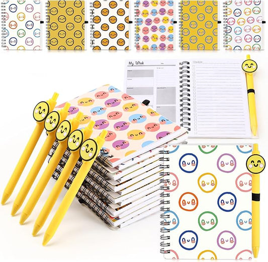48 Pcs Inspirational Notebooks Bulk Coworker Positive Spiral Notebook Party Favors A6 Journal with Ballpoint Pen Classroom Office Appreciation Gift