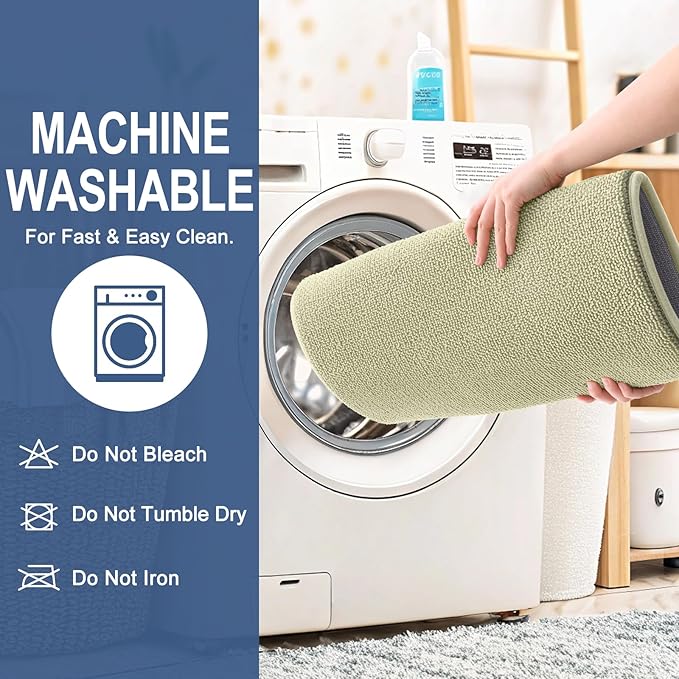OLANLY Thick Memory Foam Bath Mats Rugs 36x24, Extra Soft Absorbent Bathroom Rug, Quick Dry Bath Mat, Non-Slip, Machine Washable Carpet for Bathroom, Tub and Shower, Home Decor Accessories, Vanilla