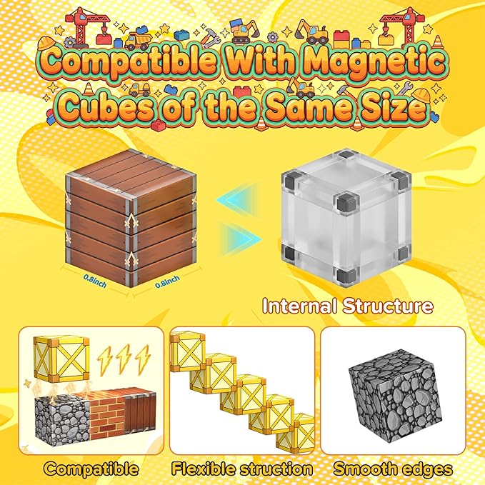 Magnetic Building Blocks for Kids, Magnetic Tiles Build Cubes Game, 100PCS STEM Educational Magnet Toys, Ideal Gift for Toddlers Boys Girls Grandkids Christmas Birthday