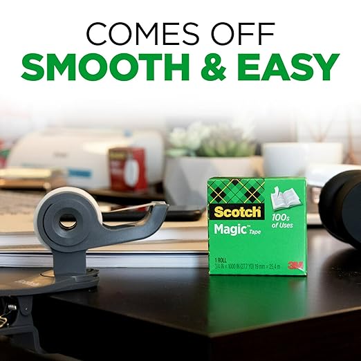 Scotch Magic Tape, Invisible, Home Office Supplies and Back to School Supplies for College and Classrooms, 1 Roll