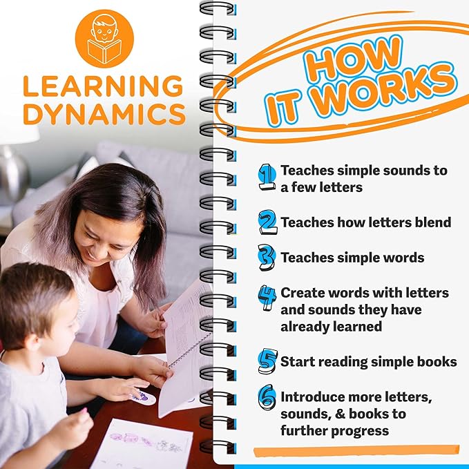 Learning Dynamics 4 Weeks to Read Program and Extra Workbook – Includes 53 Books, Teaching Manual, Activity Workbooks, CD, Flashcards, Manipulatives – Teaches Letters, Phonics, Writing, & Reading