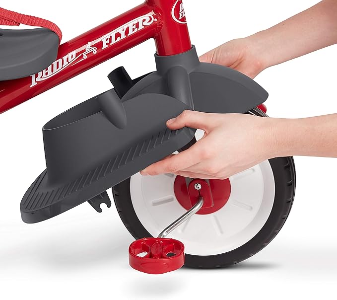 Foot Rest for Toddler Bike, Kids Bike Foot Rest, Footrest for Tricycle Outdoor Toys for Toddlers 1-3, Radio Flyer Front Wheel Footrest, for Ages 1-2 Years, Gray