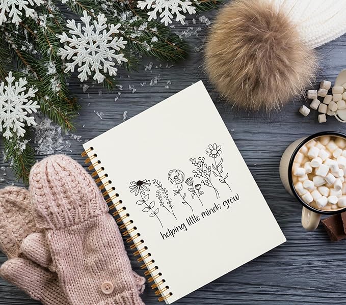 QUICQOD Teacher Notebook, Teacher Grade Book,Teacher Journal, Office Notebook Journal for Work Office School,Appreciation Gift for Teacher,Thank You Gift,Hardcover Spiral Notebook 5.5x8.3