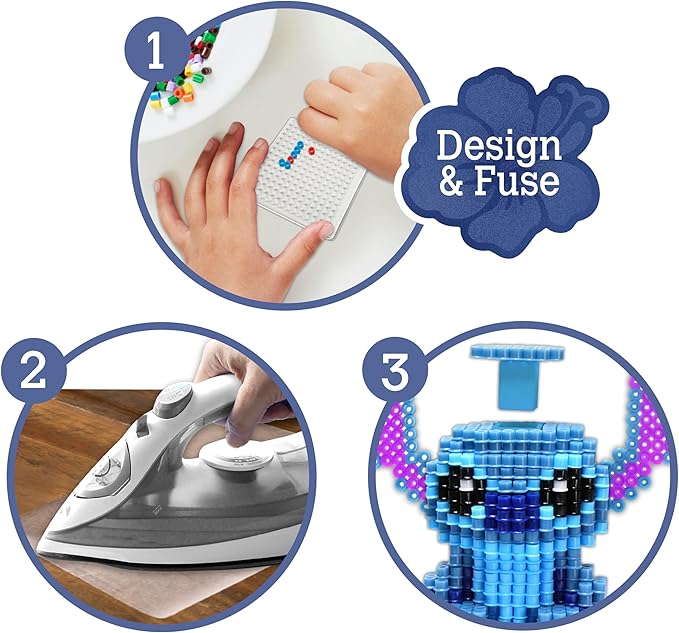 STITCH Disney Pixel Creations Bead Kit Lilo DIY Craft Set with 2500 Beads, Pegboards & Templates Creative Activity Toy for Girls & Boys Ages 6+