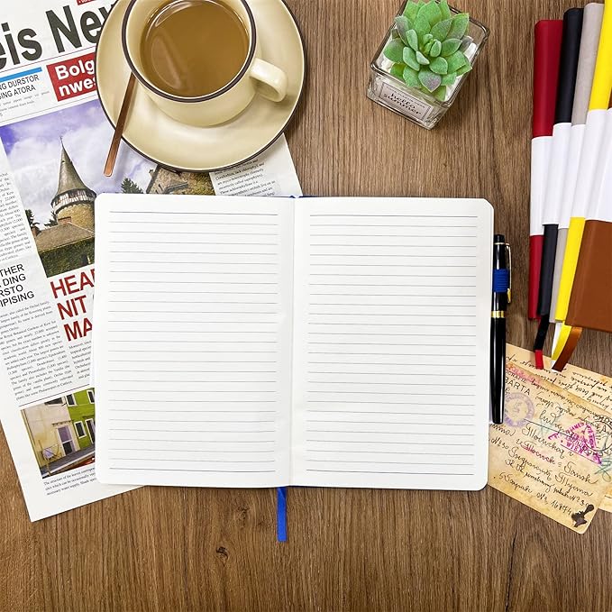 Notebook Journal, College Ruled Notebook Lined A5 160 Pages,Hard Cover Journals for Writing, Notebooks for Work Office School Women Men,5.7 inches x 8.4 inches(Dark Blue)