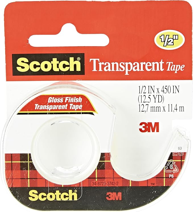 Scotch Transparent Tape 12'' X 4501 ea,(Pack of 2)