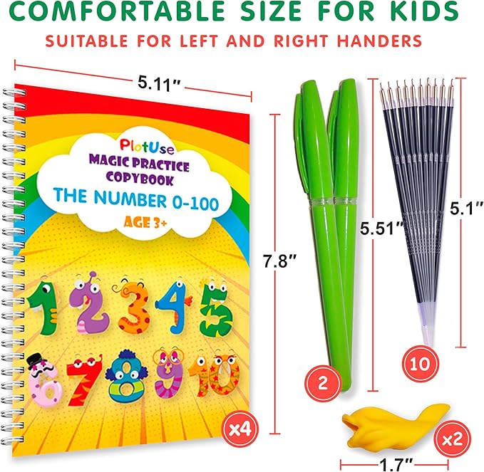 Grooved Magic Practice Copybook for Preschoolers Ages 3-8 Reusable 3D Handwriting Tracing Solution to Improve Pen Control and Fine Motor Skills with Disappearing Ink - Easter Gifts