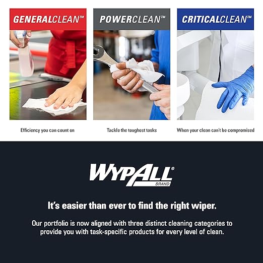 WypAll GeneralClean X60 Cloths Multi-Task Cleaning Wipes, Jumbo (34965), Strong and Absorbent Towels, Blue (1 Roll of 1,100 Sheets, 1,100 Sheet Total)