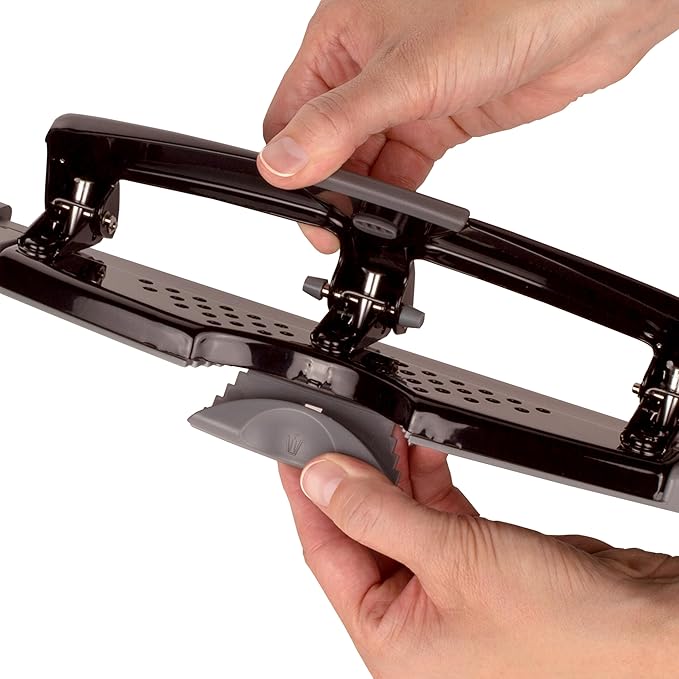 Swingline 3 Hole Punch, 12 Sheet Capacity Three Hole Puncher 3 Ring, Paper Punch, SmartTouch Low Effort, Alignment Guide, Black & Silver (74134)