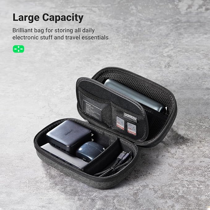 UGREEN Electronic Organizer Travel Case Pouch Bag Accessories Portable Waterproof Storage Bag Travel Essentials with Cable USB Flash Drive Charger External Battery Memory Card