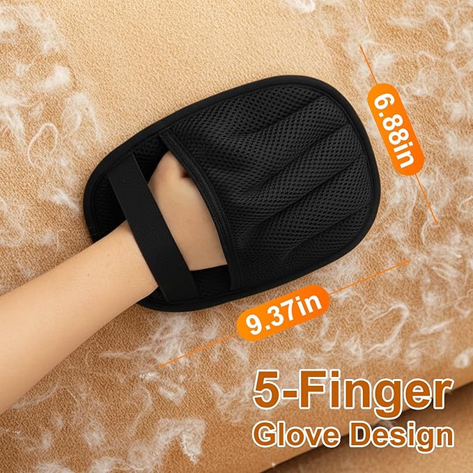 Pet Hair Removal Glove with Pendant, Upgraded Five-Finger Electrostatic Pet Hair Gloves, Reusable Magic Brush Pet Hair Remover Tool for Laundry, Couch, Carpet, Car Seat