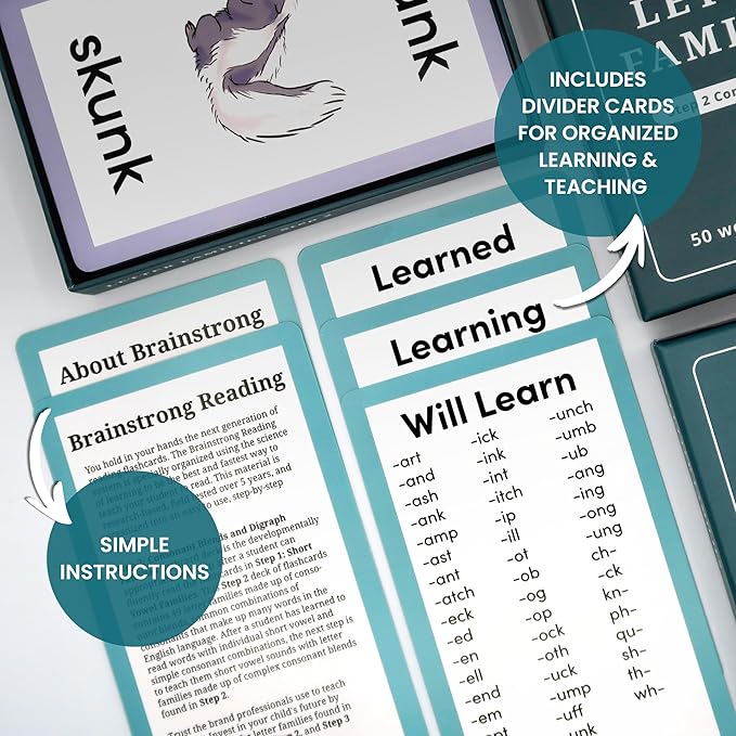 750 Phonics Words | Learn to Read Kindergarten 1st Grade | Reading Mastery Ages 5-8 | Short/Long Vowels & Consonant Blends | Letter Families Premium 3 Box Set