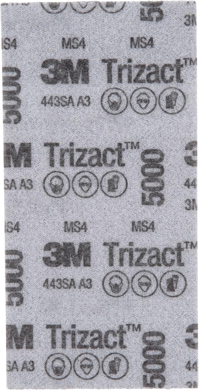 Trizact 3M Hookit Foam Sheets, 30289, 5000, 2-3/4 in x 5 1/2 in (70 mm x 140 mm), 15 sheets per carton (30289-4PK)