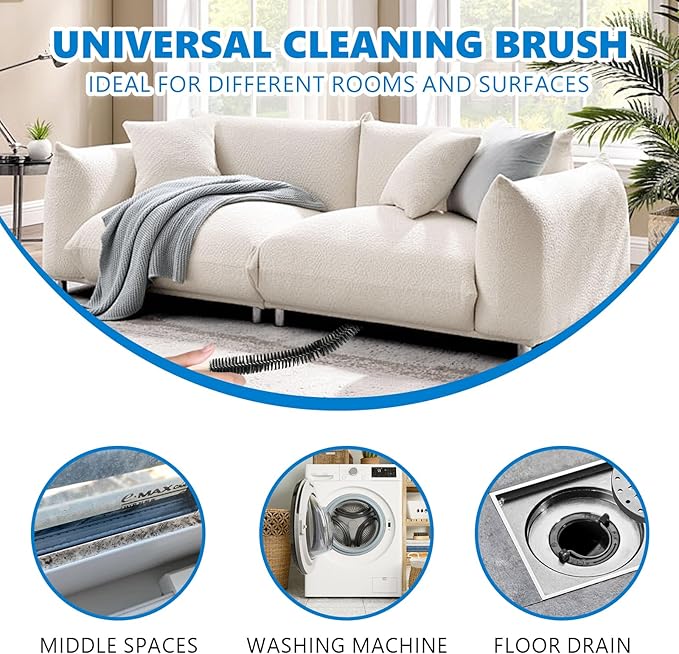 Full-Bristle Dryer Vent Cleaner Brush, Dryer Lint Brush and Lint Removal Tool for Trap and Duct, 27.95 Inches, Flexible for Deep Cleaning to Remove Pet Hair & Lint and Improve Efficiency
