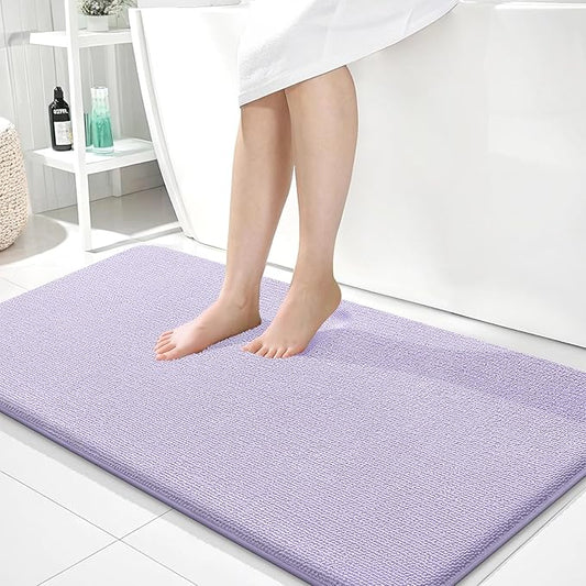 OLANLY Thick Memory Foam Bath Mat Rug 44x24, Extra Soft Absorbent Bathroom Rug, Quick Dry Bath Mats, Non-Slip, Machine Washable Carpet for Bathroom, Tub and Shower, Home Decor Accessories, Lavender