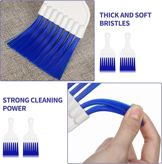 Boao 16 Packs Coil Brush Air Conditioner Condenser Refrigerator Cleaning HVAC Coil Cleaner Small Plastic Whisk Brush (Blue)