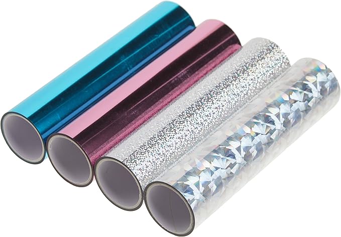 Spellbinders 4 Metallic & Holographic Variety Pack Glimmer Hot Foil Roll, Multi