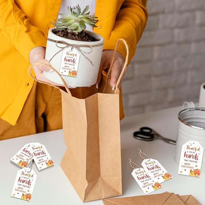 Thanksgiving Teacher Appreciation Gift Tags, Fall Teachers Hand Soap Thank You Tag, Harvest Festival PTA PTO Autumn Faculty School Party Favor Tag