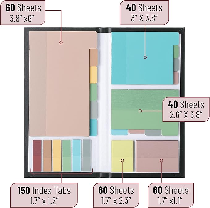 Mr. Pen- Transparent Sticky Note Set, 410 Pack, Morandi Colors, Transparent Sticky Notes Tabs, Stocky Notes for Bible Journaling