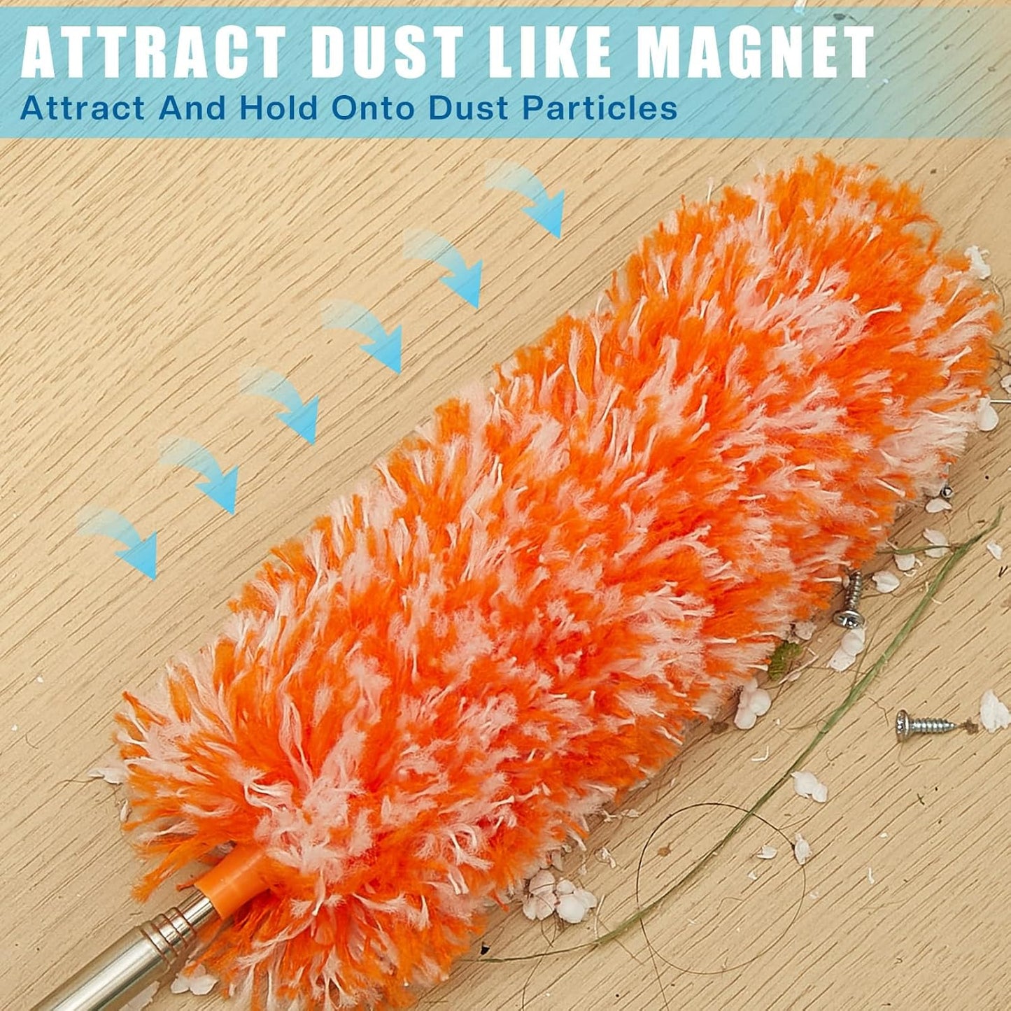Tanlade 12 Pcs Microfiber Feather Duster for Cleaning 13-31 Inch Extendable Cobweb Dusters Ceiling Fan Duster Washable Bendable Tool for Office Car Window Furniture (Bright Color)
