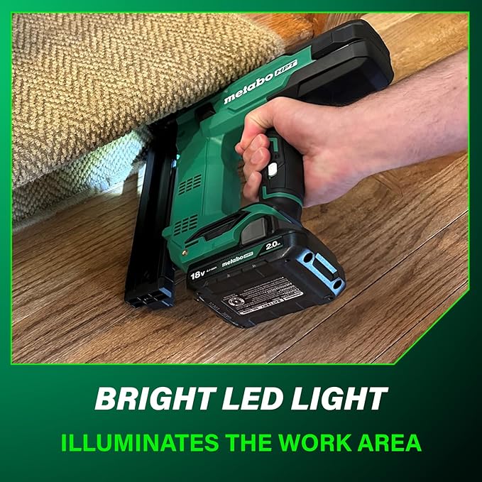 Metabo HPT 18V MultiVolt Cordless Narrow Crown Stapler Kit, 18 Gauge 1-1/2" Stapler with Power Tool 2.0Ah Lithium Ion Battery, Drives 1/2" to 1-1/2" Staples, 5-Year Warranty, N1804DB