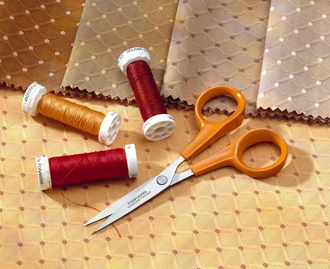 Fiskars Universal Scissors, Length: 17 cm, For Right- and Left-handed Users, Stainless Steel Blade/Plastic Handles, Orange, Classic, 1005150