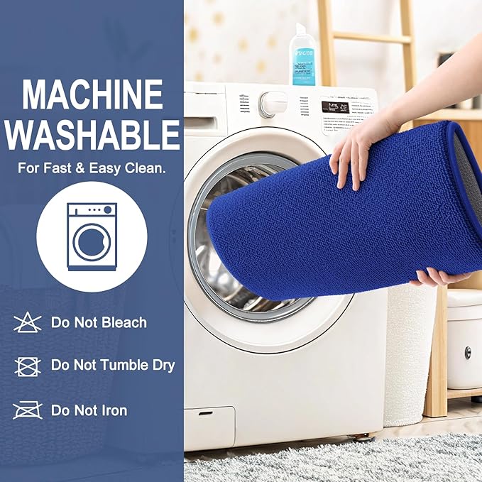 OLANLY Thick Memory Foam Bath Mat Rug 47x20, Extra Soft Absorbent Bathroom Rug, Quick Dry Bath Mats, Non-Slip, Machine Washable Carpet for Bathroom, Tub and Shower, Home Decor Accessories, Royal Blue