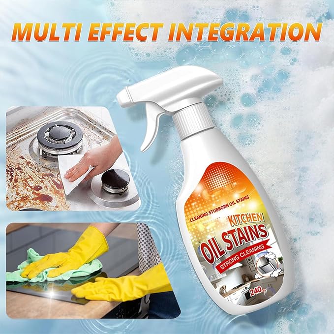 Fiell Heavy-Duty Kitchen Degreaser Foam Cleaner,Clean Kitchen up Oil Stains Spray,Multi Functiona Foam Cleaner Spray,Degreaser Cleaner Heavy Duty (1PC)