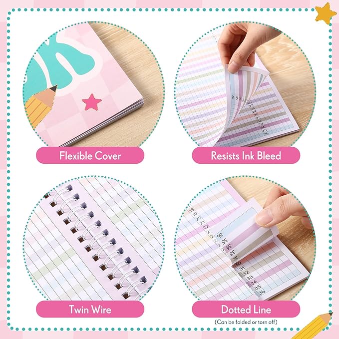 Retro Teacher Record Book Teacher Grade Book 2026-2027 Spiral Bound Record Class Planner 2026 Gradebook Office Favors for Classroom Attendance Supplies Double Sided Printing