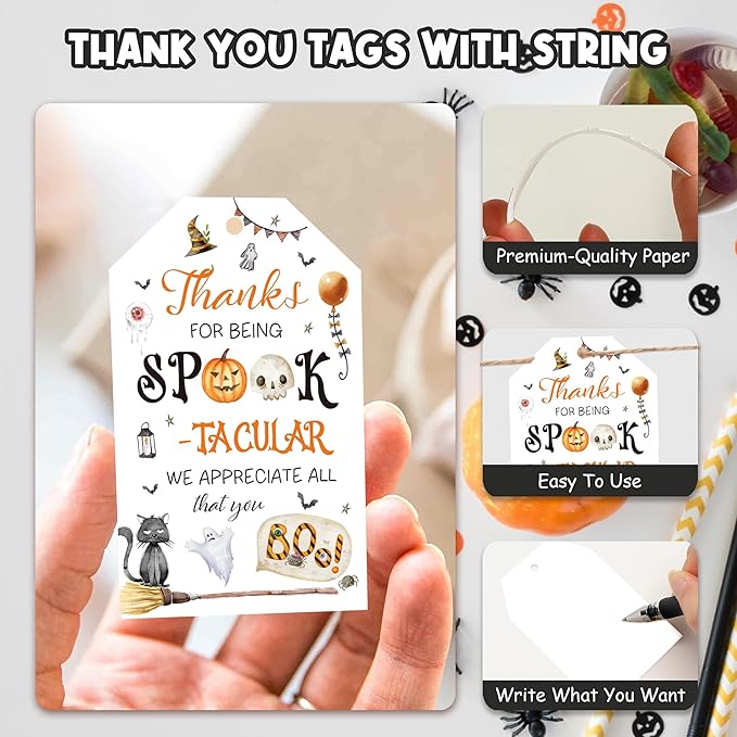Halloween Appreciation Gift Tags, Halloween Candy Tag for Teacher, Staff, Employee, Coworker Volunteer, Office Team, Fall Appreciation Favor Tag