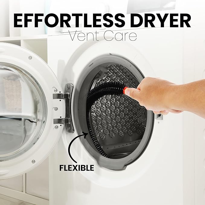 Dryer Lint Brush Vent Cleaner, Long Flexible Refrigerator Condensor Coil Cleaning Brush, Fridge and Radiator Cleaner Brush, 26 Inch,2 PC