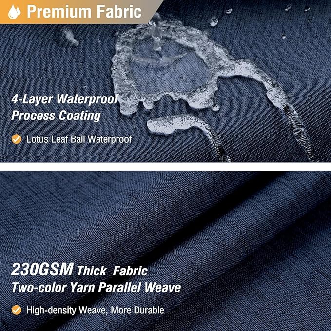 BTTN Extra Long Fabric Shower Curtain - 180x72 Inch Linen Textured Heavy Duty Tall Cloth Shower Curtain Set with 32 Plastic Hooks, Large Hotel Luxury Polyester Shower Curtains for Bathroom, Navy Blue