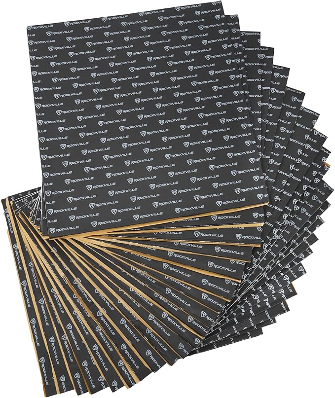 Rockville RockMat Pro 50 (50 Sq Ft) 3-in-1 Car Sound Deadener Mat – Foam/Rubber/Aluminum Layered Soundproofing Material for Car Audio & Vibration Dampening, Reduces Road Noise