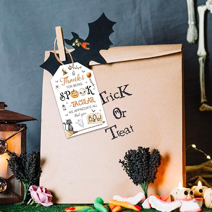 Halloween Appreciation Gift Tags, Halloween Candy Tag for Teacher, Staff, Employee, Coworker Volunteer, Office Team, Fall Appreciation Favor Tag