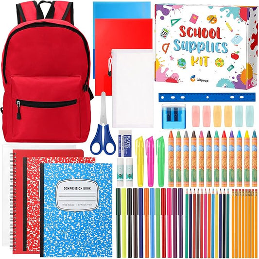 79 Pcs Christmas Gift Box for K-5 Elementary Middle Kit Bundle Bulk Essential for Operation Charity Xmas Gift(Red)