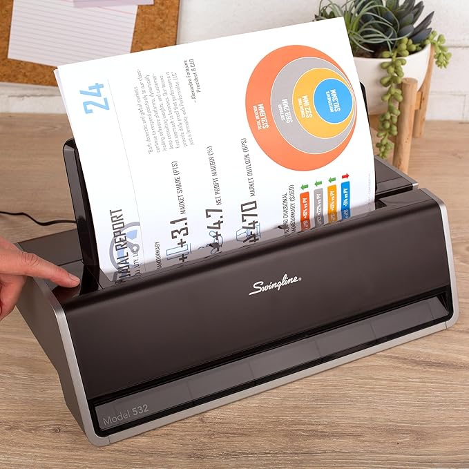 Swingline Electric Hole Puncher 2 Hole, 28 Sheet Capacity Hole Punch, Jam Resistant, Touch Screen, Platinum (74532)