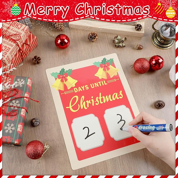 gisgfim Christmas Bulletin Board Decoration Set Merry Christmas Tree Paper Cutouts Xmas Classroom Count Down Bulletin Board Decor for Xmas Winter Holiday School Door Party Home Wall(Count Down)