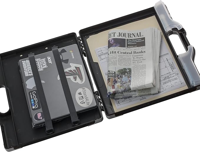 Officemate Carry All Clipboard Storage Box, Letter/Legal Size, Black and Gray (83324), 1