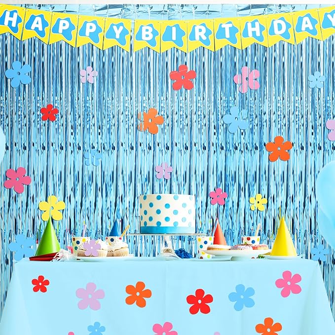 Epakh 39 Pcs Cartoon Sponge Party Decorations Sponge 25th Birthday Decorations Includes 24 Pieces Paper Cards Decor 13 Pcs Happy Birthday Banner 2 Pieces Foil Fringe Curtain Backdrop for Photo Prop