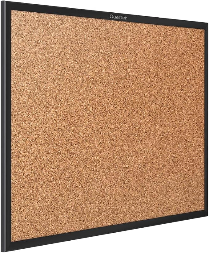 Quartet Cork Board, Bulletin Board, 6' x 4' Corkboard, Black Frame (2307B)