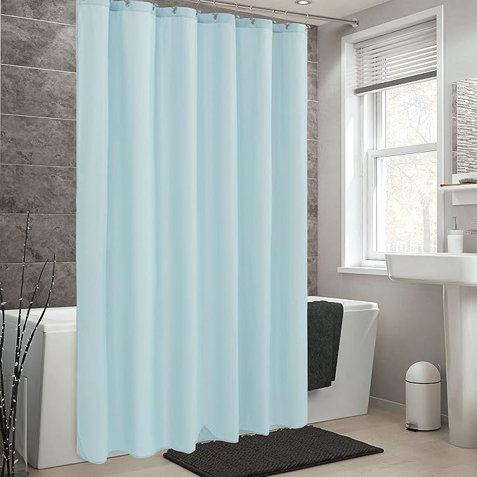 ALYVIA SPRING Stall Fabric Shower Curtain Liner Waterproof - Soft & Lightweight Small Shower Curtain with Magnets for Narrow Stall Size, Machine Washable - 36x72, Blue