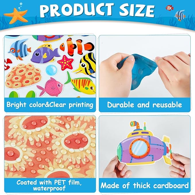 Summer Under The Sea Bulletin Board Classroom Decoration Dive Into Learning Sea Animal Ocean Bulletin Board Sets Submarine Tropical Fish Cutouts for School Chalkboard Wall Supplies