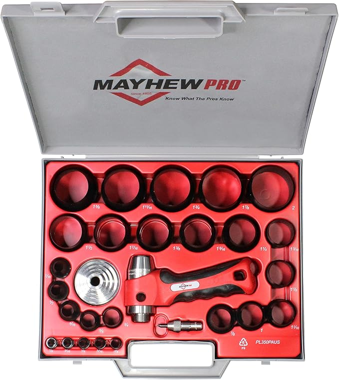Mayhew Tools 66080 Hollow Punch, 26-Piece Set, Black