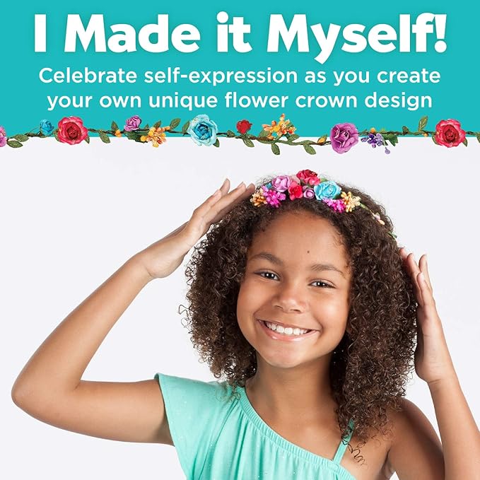 Creativity for Kids Flower Crowns Craft Kit - Create 4 Hair Accessories (Ages 7+)