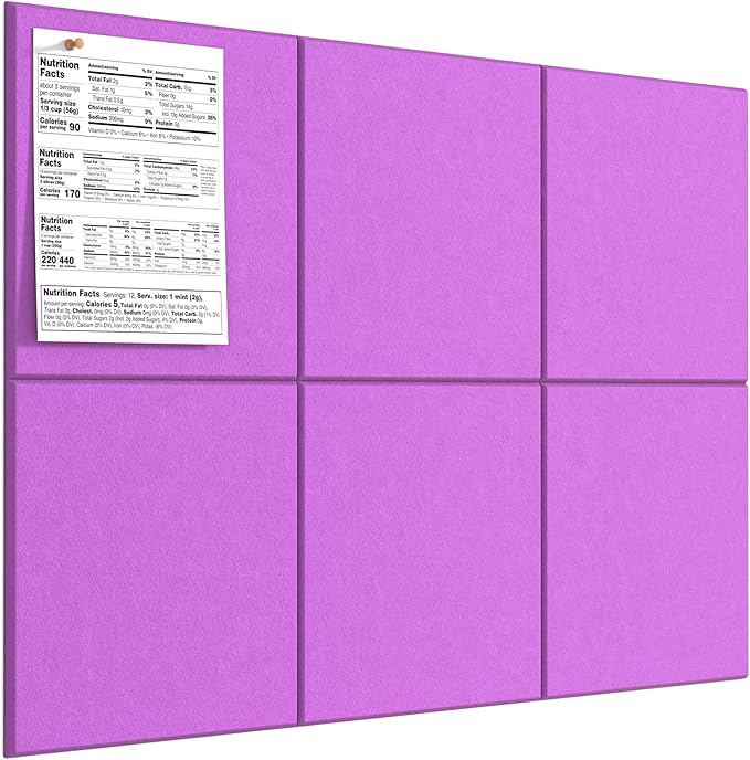 MaxGear Large Cork Board for Wall 36" x 24", Rose Pink Bulletin Board, 6 Pack Felt Wall Tiles with Pushpins, Cork Boards for Office Pin Board Tack Board Cork Boards