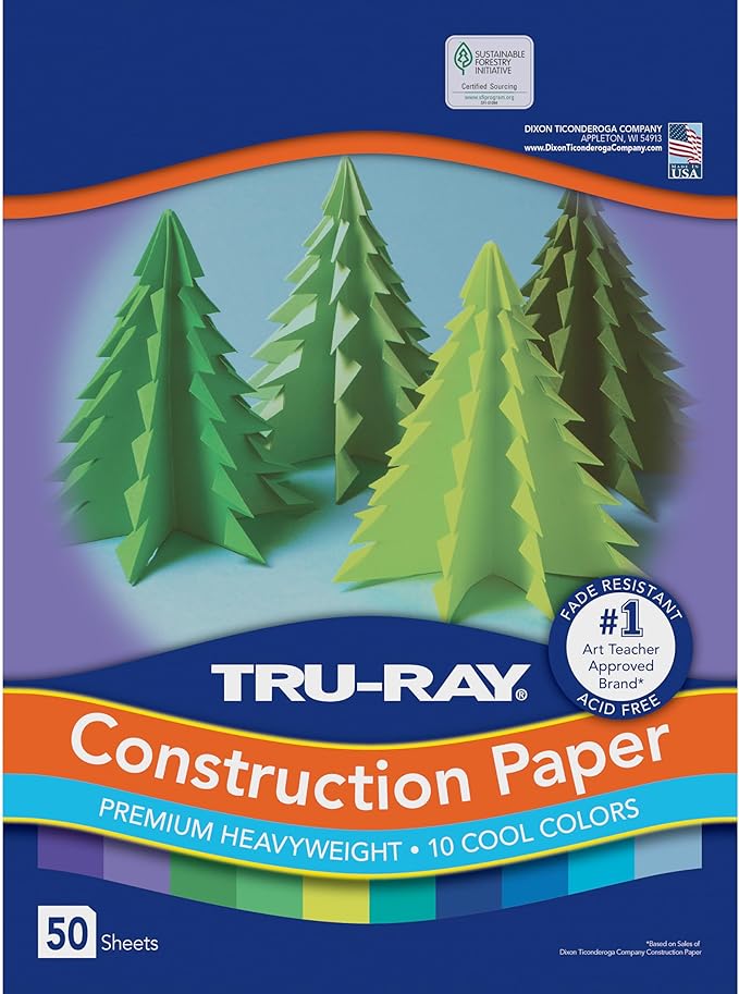 Tru-Ray Construction Paper 9x12" Cool Color Assortment