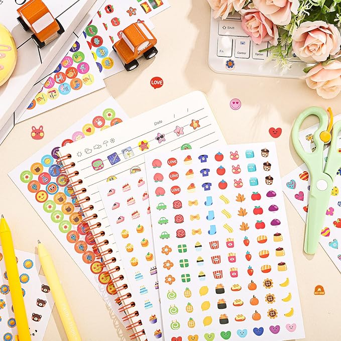 6048 Pieces Small Stickers for Kids Reward Chart - Mini Incentive Happy Smile Face Star Bundle for Teachers and Kids Behavior Chart(Cute Style)