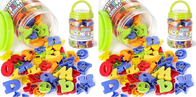 LovesTown 104 PCS Alphabet Magnetic Letters and Numbers for Toddlers,ABC 123 Fridge Educational Set,Great Learning Gift from Parents or Teachers (Pack of 2)